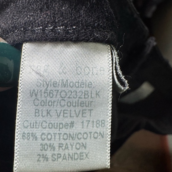 Rag & Bone Womens Black Velvet High Rise Ankle Skinny Style W1567Q232BLK Size 25 - Picture 6 of 7